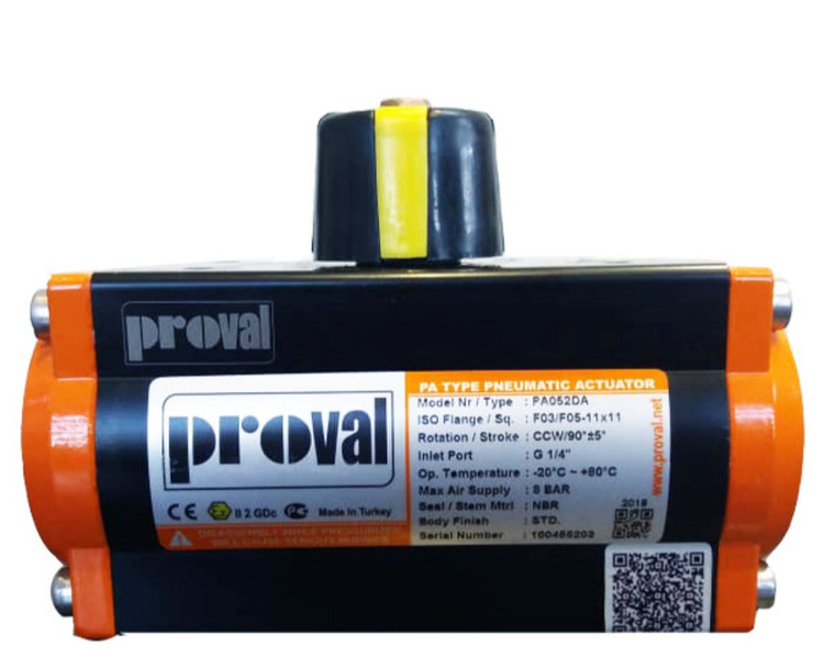 اکچویتور پنوماتیک سری PA 75DA (Proval Double Acting Actuator series PA 75DA )
